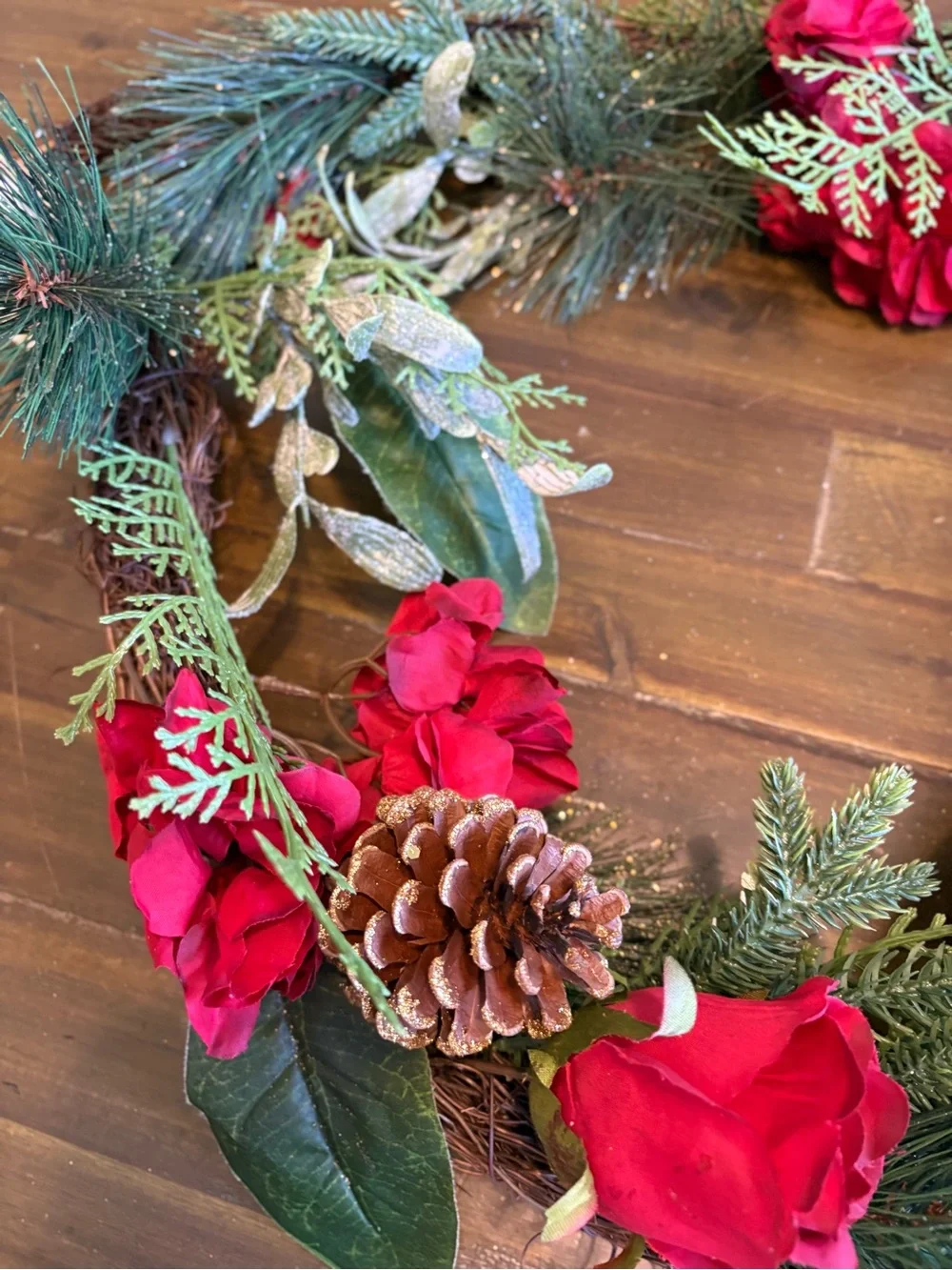 Martha Stewart 6ft Garland Holiday Rose Hydrangea Christmas Decor Pine New